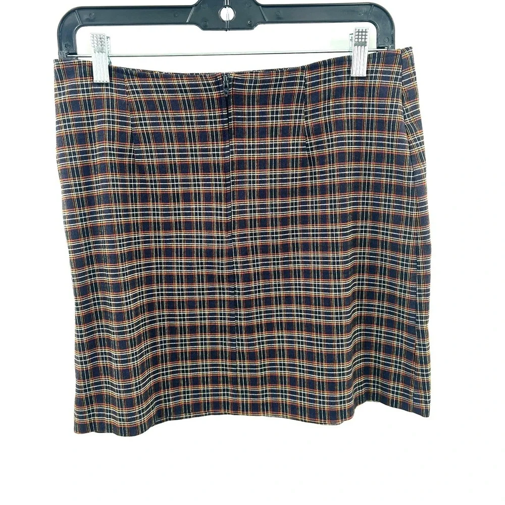 vintage y2k plaid mini‎ skirt B'way Jrs preppy school girl academia brown 13 29